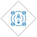 Icon of a rocket launching